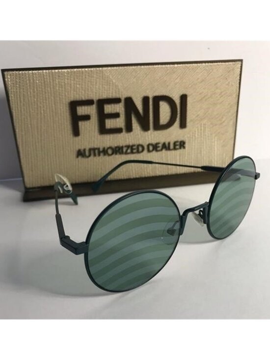 New - FENDI 53mm Round Sunglasses Green Wave Men’s Women’s main image 8